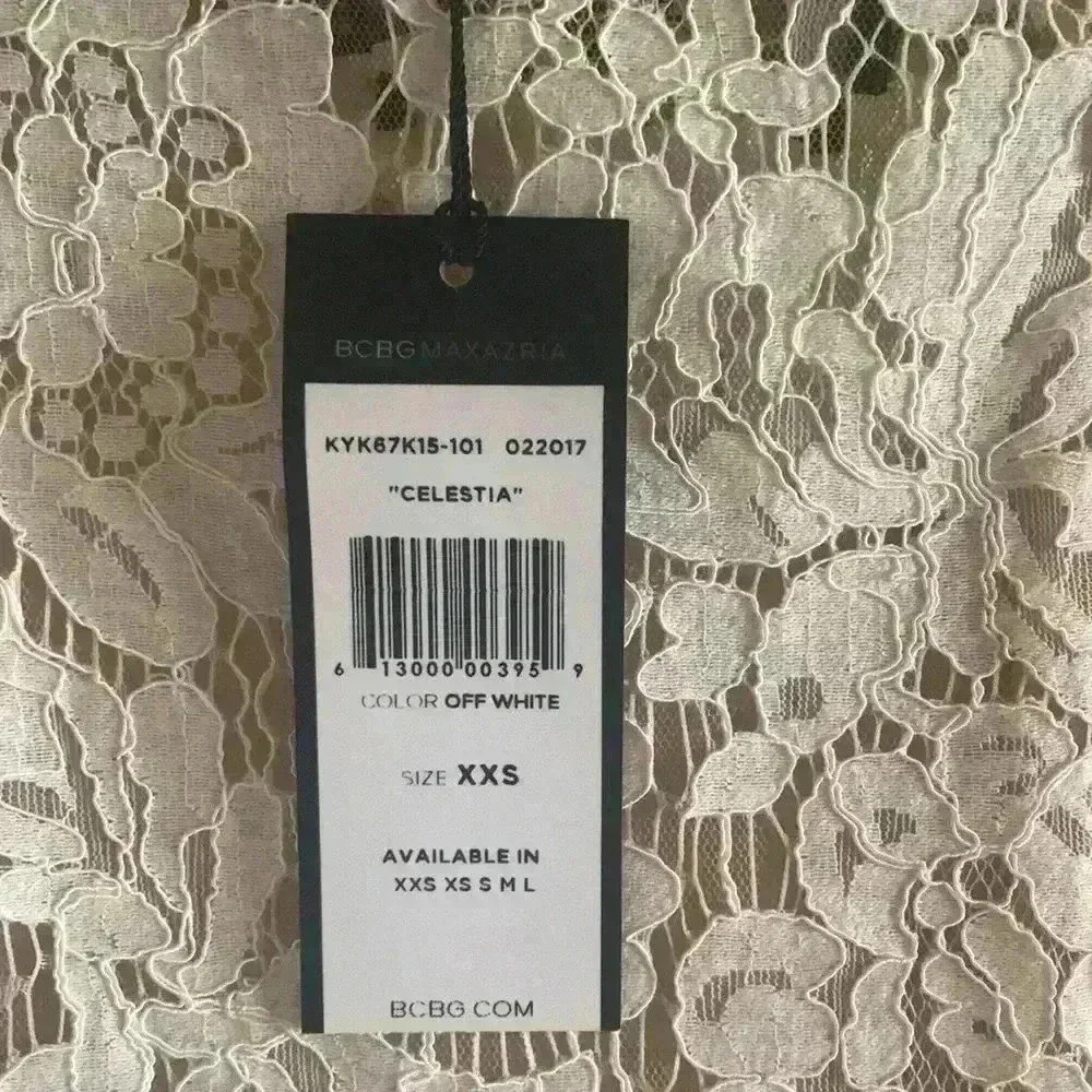 BCBGMaxazria Lace Evening Dress - Off White - Picture 4 of 12